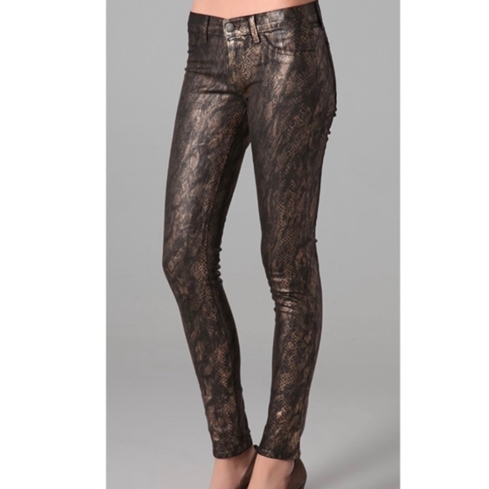 J Brand- Golden Snake Print Super Skinny Jeans
